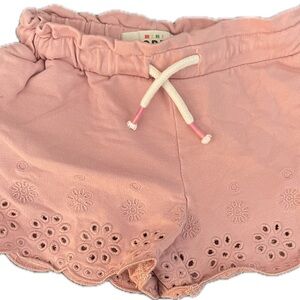 Mini Boden High Waist Pink Eyelet Shorts